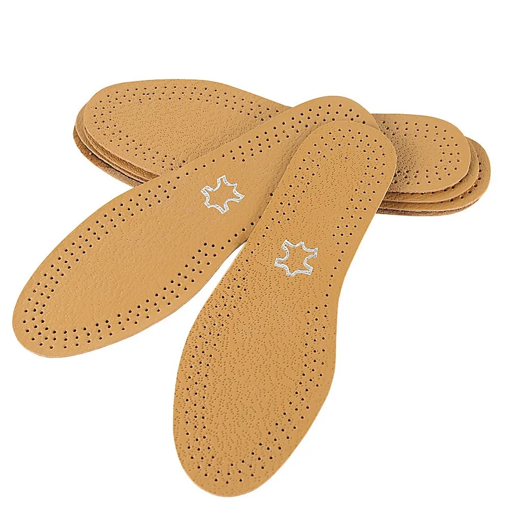 

Comfortable For Shoes Leather Insoles Men Women Breathable Cowhide Shoe Pads Massage Shock Insert Insole Shoe