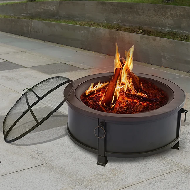 

China Factory Round Metal Fire Pit Black Bowl Wood Burning Patio Backyard Fire Pit