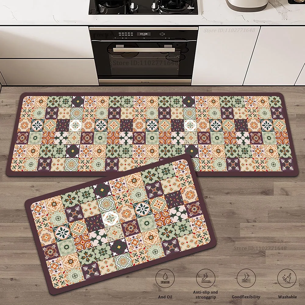 Colorful Non-Slip Kitchen Carpet Washable Floor Mat Dual Surface Absorbent  Doormat Rug Entrance Large Long Quality Mat
