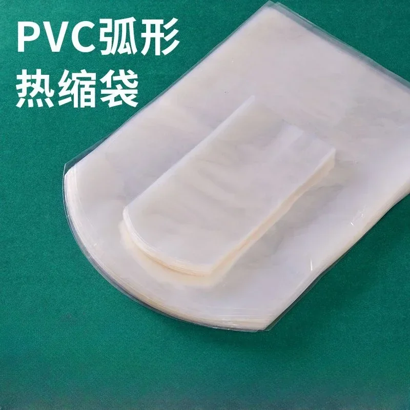 100pcs PVC Arc Heat Shrink Bags Sealed Moisture-proof Bag Shoe Transparent Film Hot Shrink Film for Sealing Tableware Cosmetics