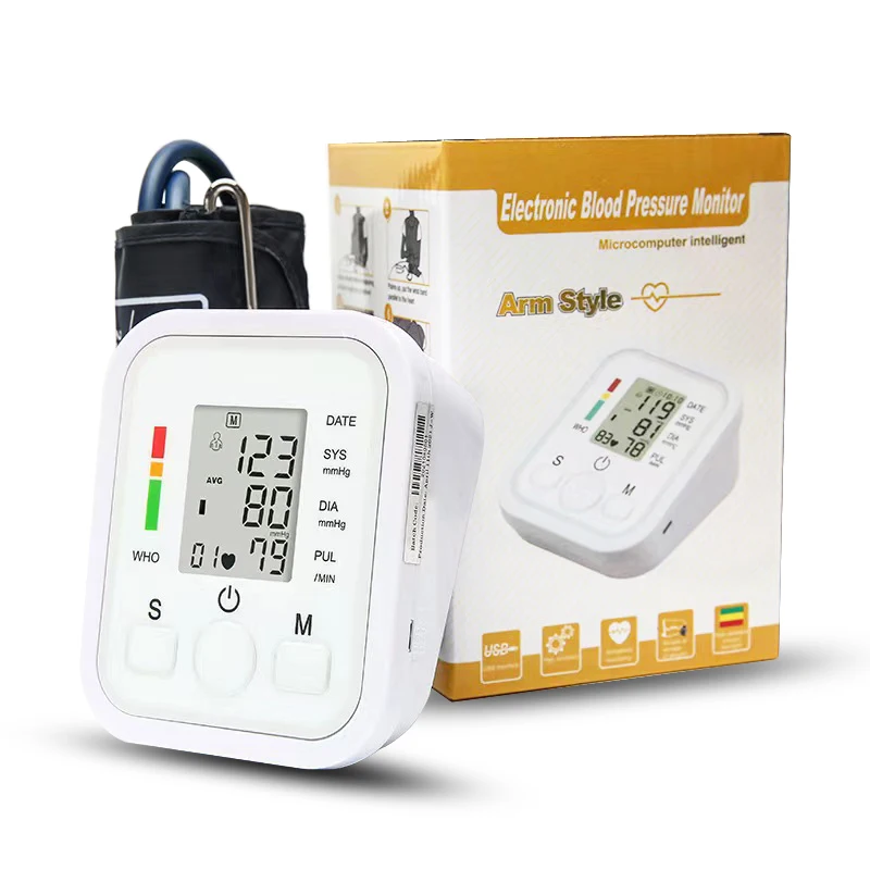 Medical Automatic Digital Upper Arm Blood Pressure Pulse Heart Rate Manometer BP Cuff Meter Sphygmomanometer Monitor