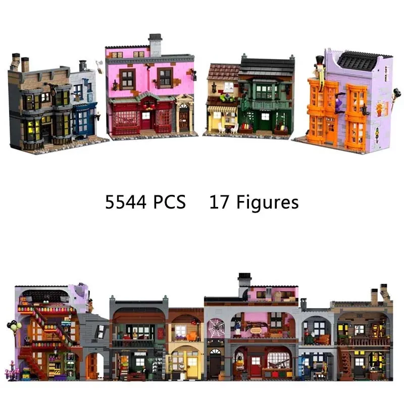 5544PCS Diagon Alley Building Blocks Bricks Model  75978 Compatible Birthday Toys Gifts