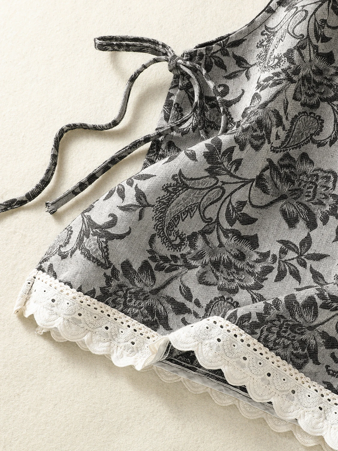 الرجعية طباعة الدانتيل المرقعة سترة كبيرة الحجم المرأة عادية مستديرة Ne Svel الجانب الشق مربوط ملابس الصيف الترفيه #5