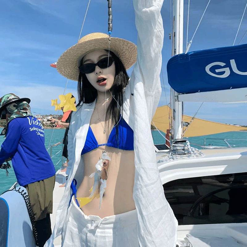 

Синий сексуальный купальник-бикини Pure Desire Vaion для горячих источников, женский, класса люкс, новинка 2026 года, красивый раздельный купальник