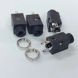50PCS/Lot PJ-341 3.5MM Audio Female Socket/Jack Connector Vertical-Type 4Pin With Nuts For Headphone