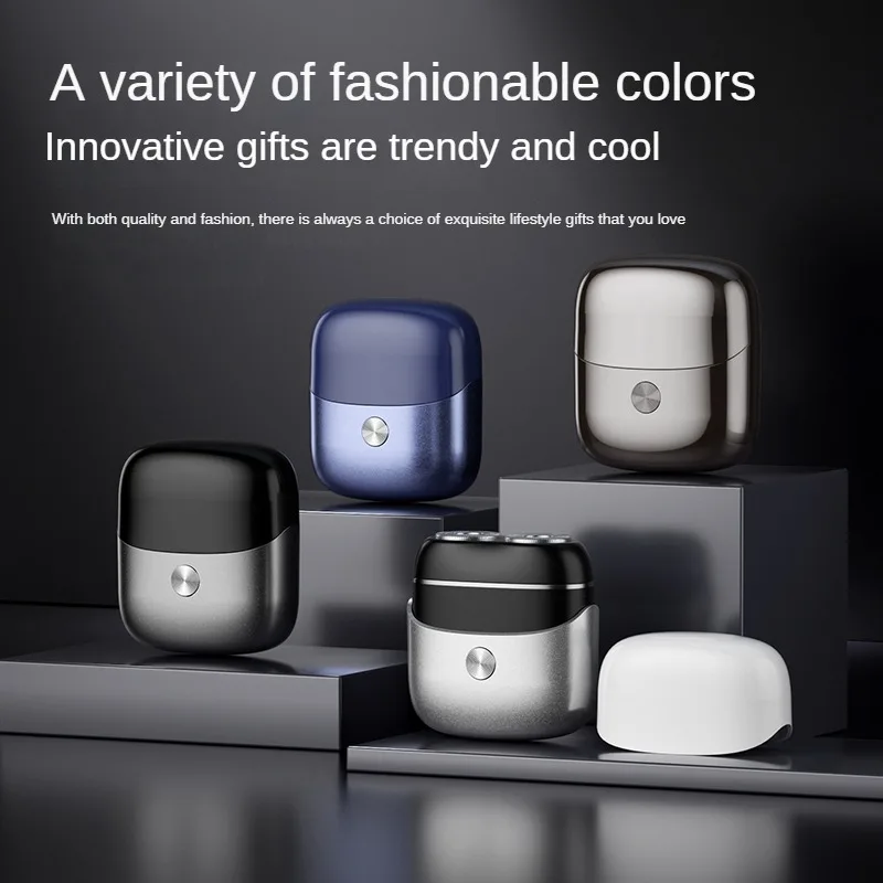 

Mini Electric Shaver Portable Rotating Razor Pocket Size Beard Razor With Magnetic Shaver Head for Men