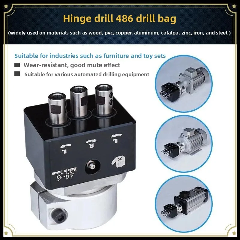 Hinge Drilling Head, Woodworking Multi Spindle Drill Jig for Cabinet Hinge Hole Boring, Hinge Drill Bit Set