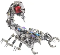 RAKVA 3D Metal Puzzle Mechanical Scorpion Model Kits with Bluetooth Speaker 1467Pcs DIY for Adults 3D Stainless Steel Model