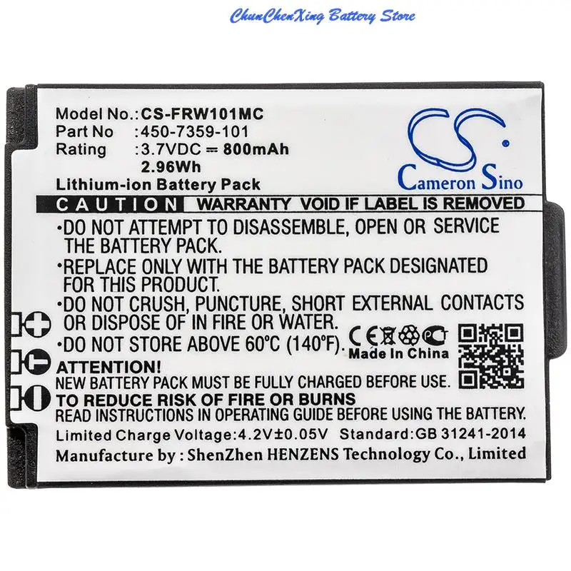 100% NEW 800mAh Battery 450-7359-101 for FrontRow FR Wearable Lifestyle