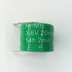 1PCS/LOT 20mah 3.6v Ni-MH  Button Cell Ni MH Batteries With Pins  Rechargeable Battery