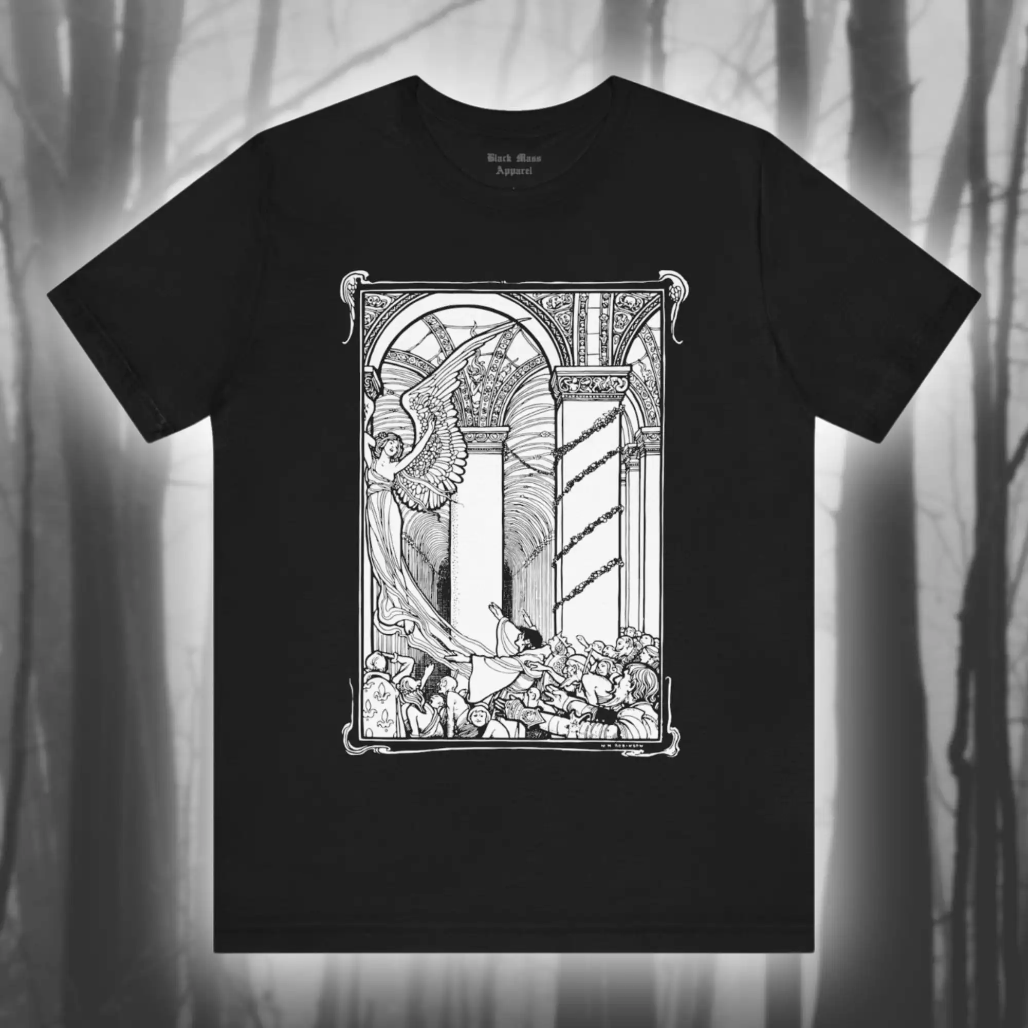 The Conqueror Worm W Heath Robinson Art Edgar Allan Poe T Shirt Gothic Classic Literature Bookworm