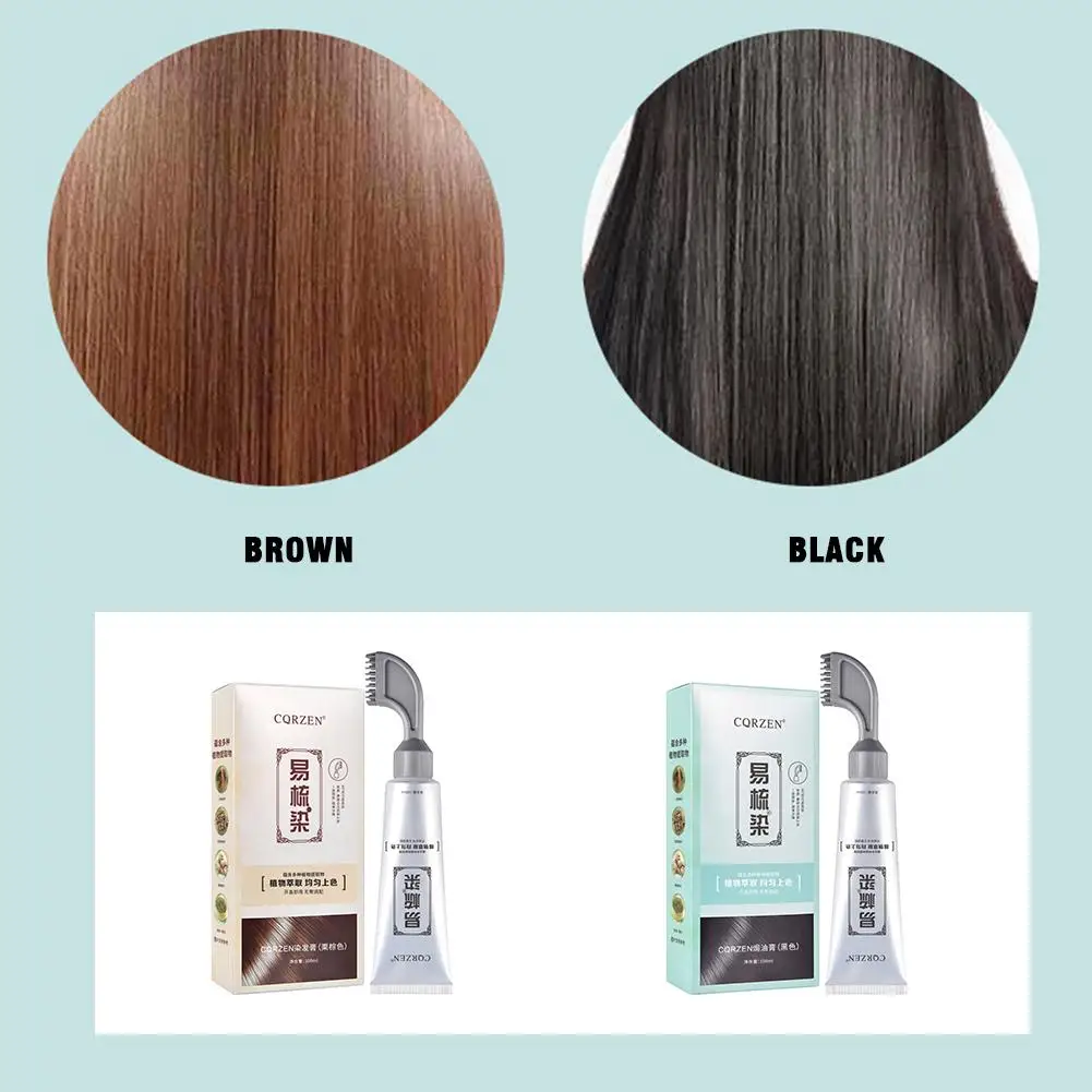 Easy Carding and Dyeing A Comb Black Cover White Hair EW Dye Cream Hair N and Fruit Vegetable Plant P5J3