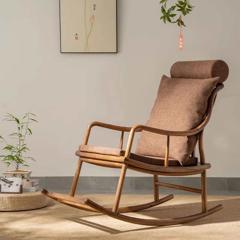 

Wooden Balcony Living Room Chairs Rocking Comfortable Relax Lounge Luxury Bedroom Designer Reading Fauteuil Salon Home Furniture