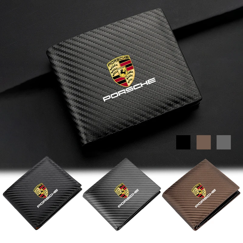 Leather Car Driver License Bag Credit Card Documents Wallet Holder For Porsche Panamera Cayenne Macan 911 718 Taycan Boxster 918