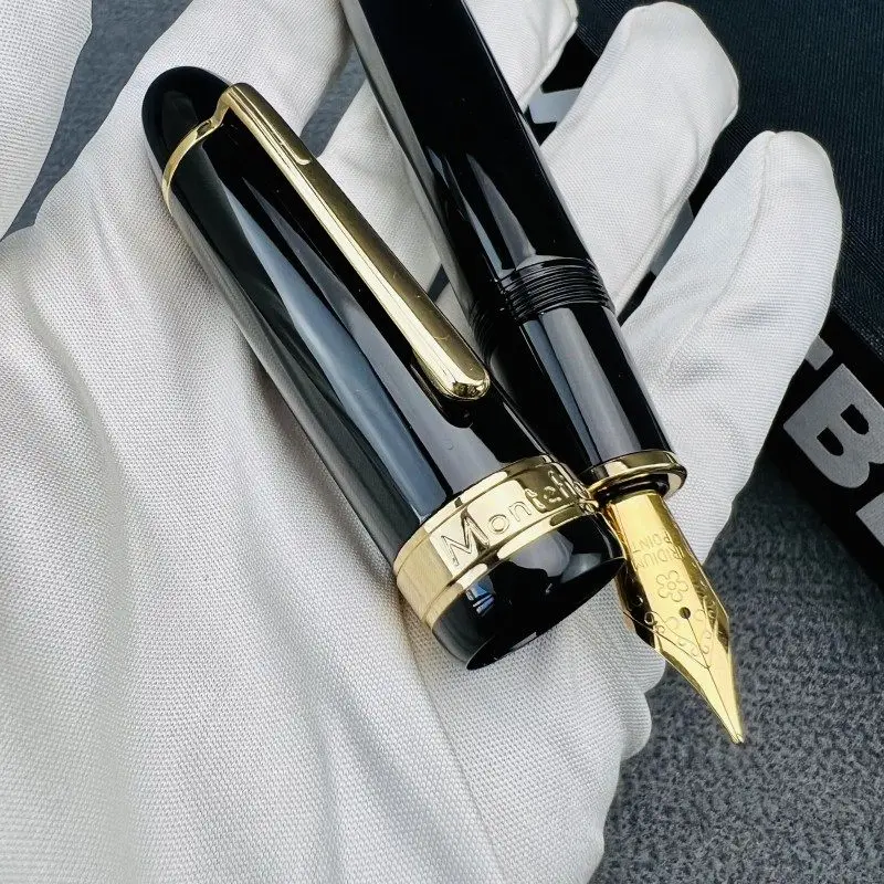 New Black Montefiore Pen Collection No.6 Fountain Pen Gold/Silver Blade Nib Travel Fashion Matte Metal Stationery on Sale Pens