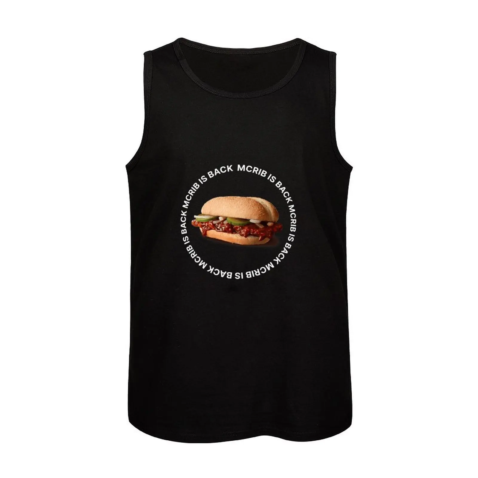 McRib は戻ってきましたタンクトップジム tシャツ男性 Tシャツフィットネスジム服筋肉質の男