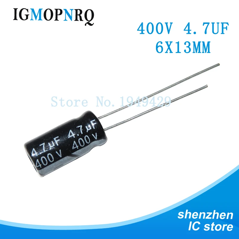 10pcs 400V4.7UF 6*13MM 4.7UF 400V 6*13 new aluminum electrolytic capacitor