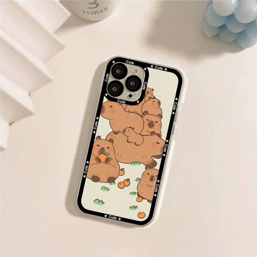 Cartoon Cute Capybara Phone Case For IPhone 11 12 13 14 15 16 Mini Pro Max 15promax Cases Shell Funda Cover