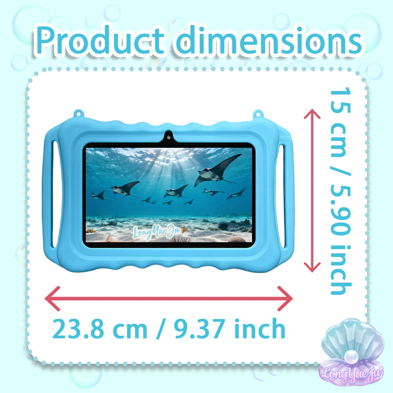 Tablet Android da 7 pollici, 2 GB+32 GB, supportato WiFi, controllo parentale, tablet educativo, custodia protettiva, regalo di festa, blu/rosa