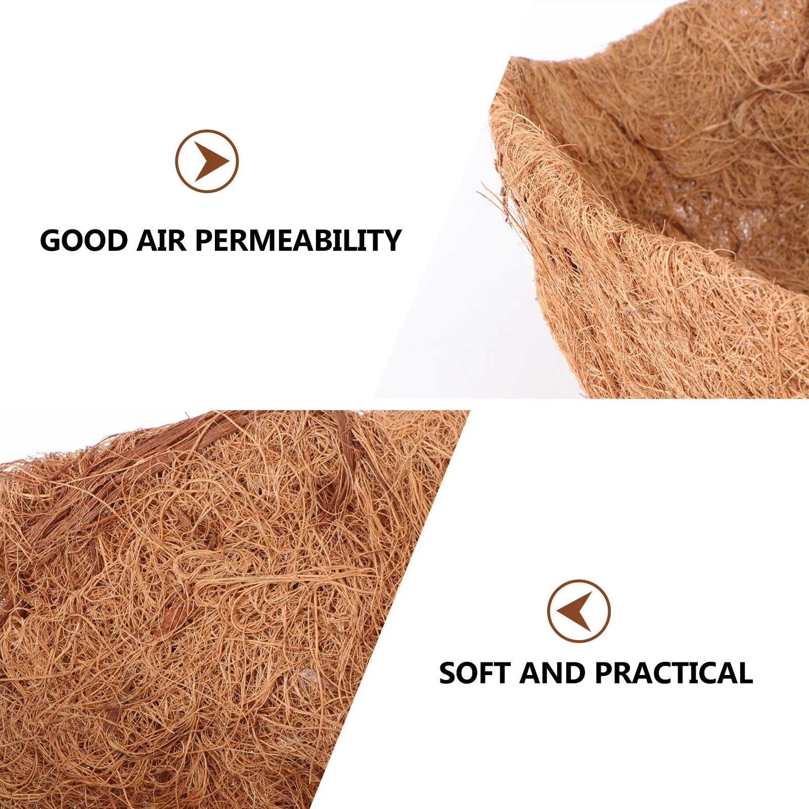 

2 Pcs Coconut Palm Flowerpot Liner Round Basket Mat Plant Pots Indoor Mesh Pads Liners Mats