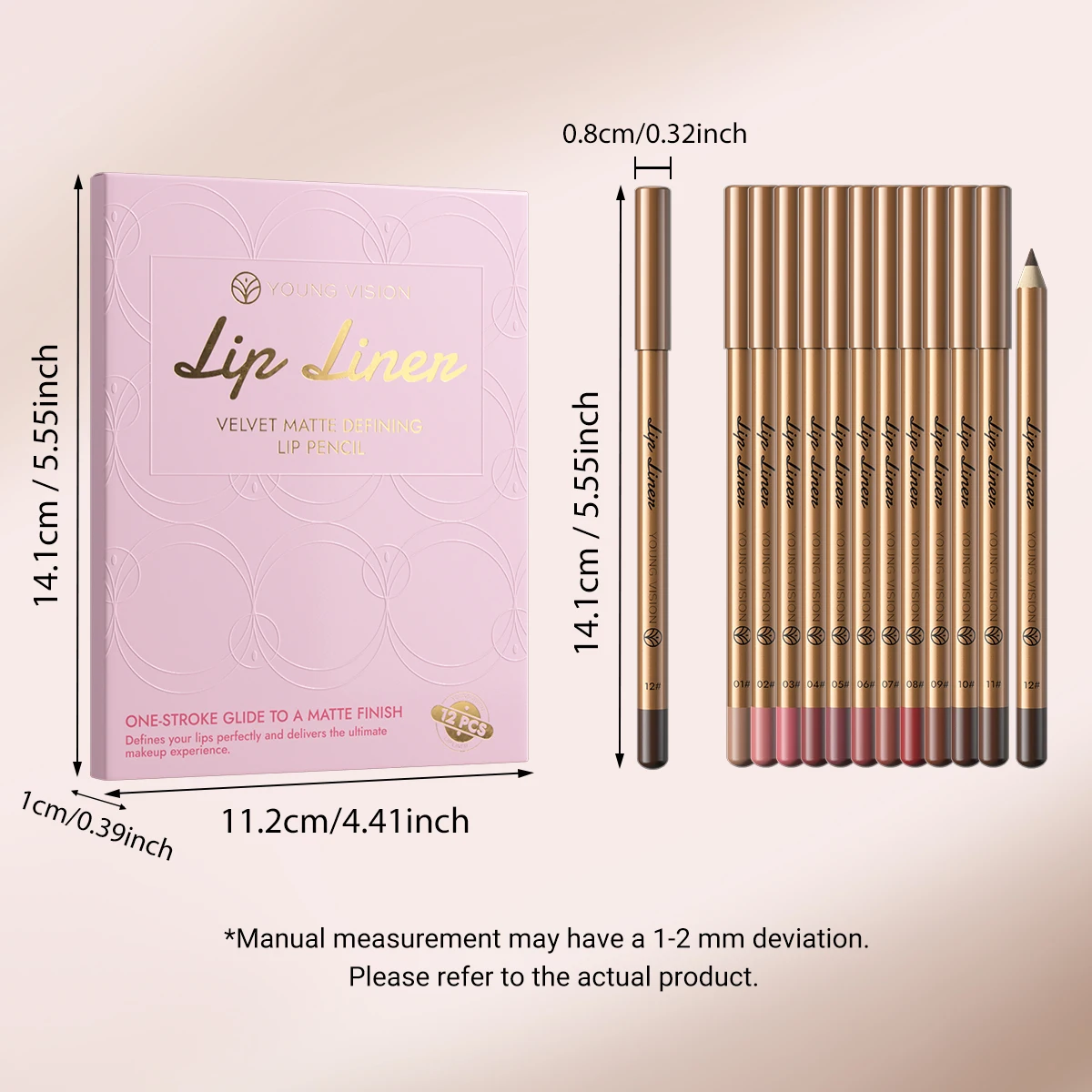 Waterproof Matte Lip Liner and Lipstick Pen Set Long-Lasting Non-Fading Smudge-Proof   Lip Pencil for Precise Application view 6