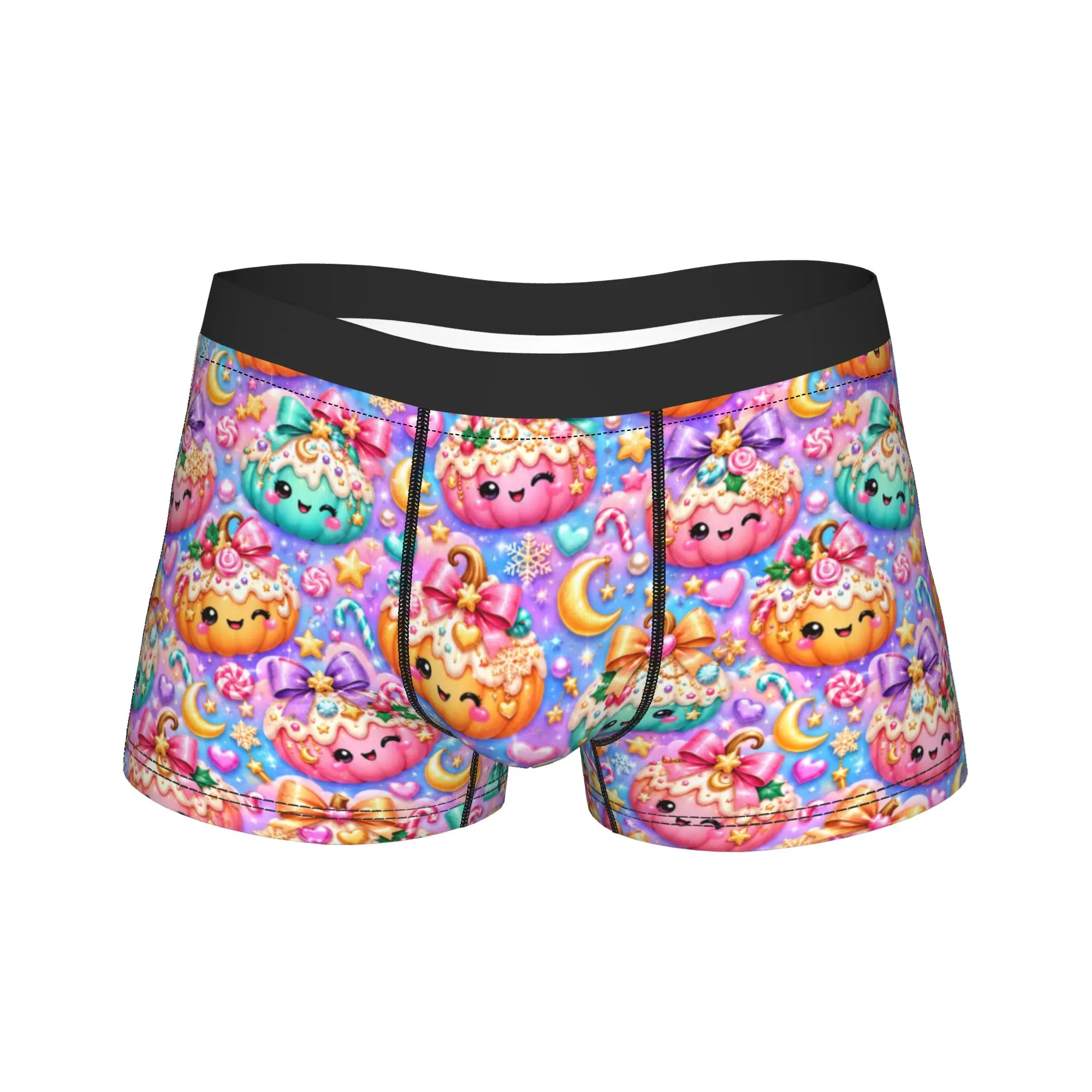 Halloween Cute Pumpkin Underwear  Breathable Underpants Printed Shorts Briefs For Man 3D Pouch Large Size Boxer Shorts