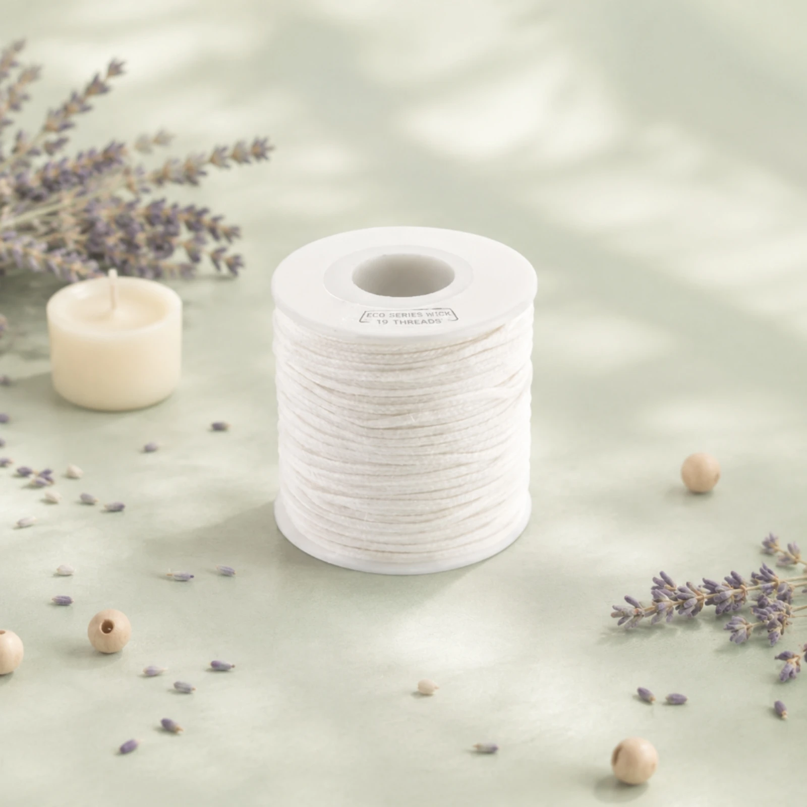 Unwaxed Wick Cord Smokeless Cotton Wick Roll Craft Supply Stable Igniting Cut to Length for DIY Hobbyists, Small Business