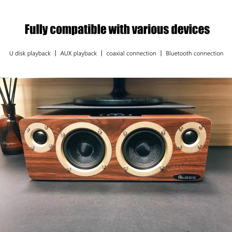 Ibass Solo 120W Home Theater Sound System for Living Room Wooden Famil Bluetooth Speakers Hi-fi Stereo TV Computer Car Subwoofer