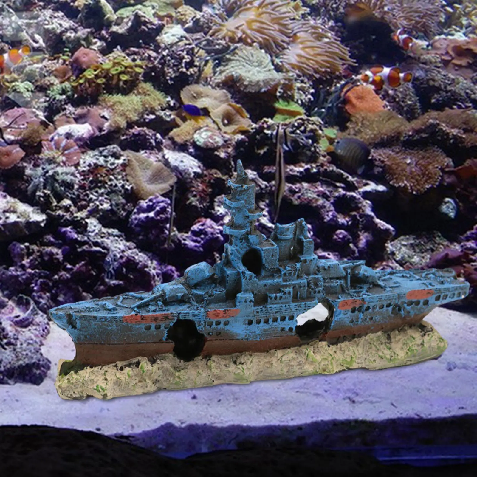 Aquarium Shipwreck Decoration Craft Hideout Cave for Table Desktop