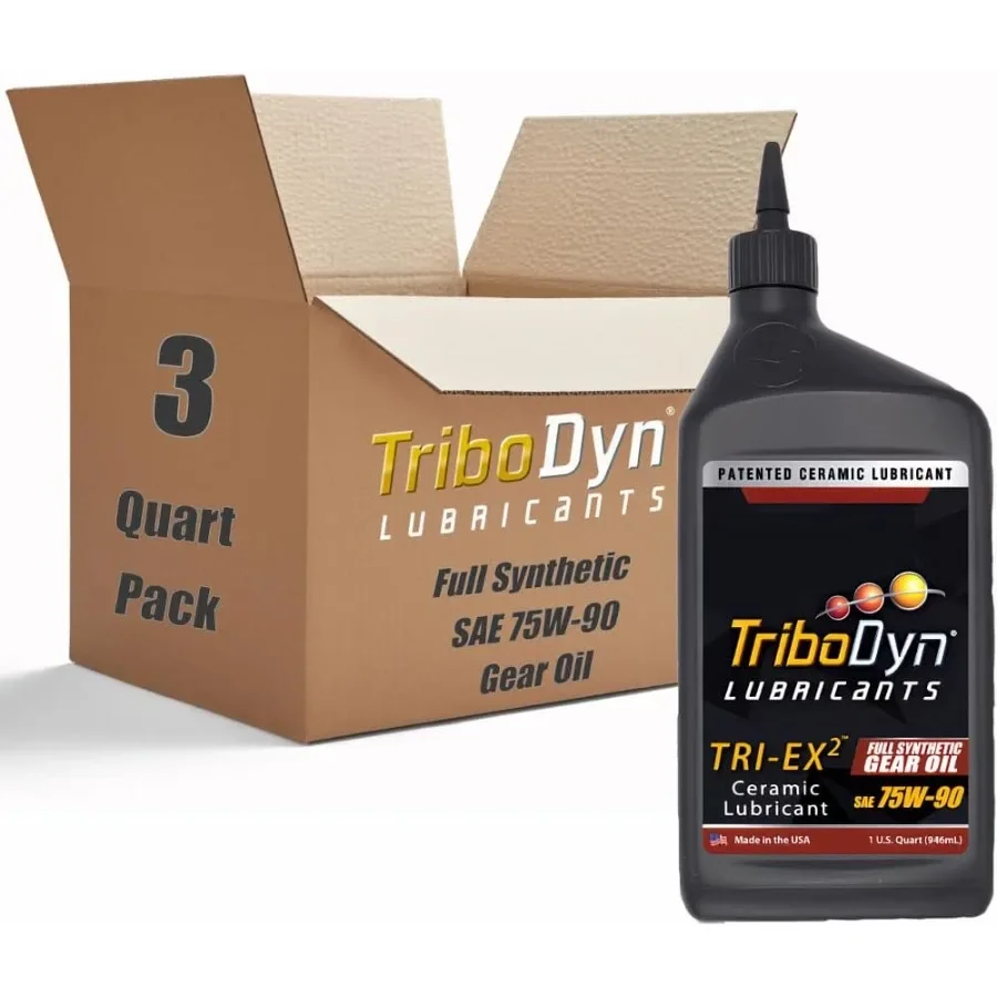 75W90 Full Synthetic Gear Oil w Ceramic Tech API GL5 MT1 Repairs Worn Gears Reduces Heat for Differentials Transmissions 3 Quar