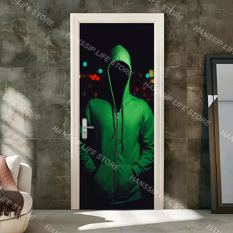 Halloween Horror Decoration Door Sticker Poster Vinyl PVC Waterproof Happy Halloween Wallpaper Self-adhesive Door Sticker - view 5