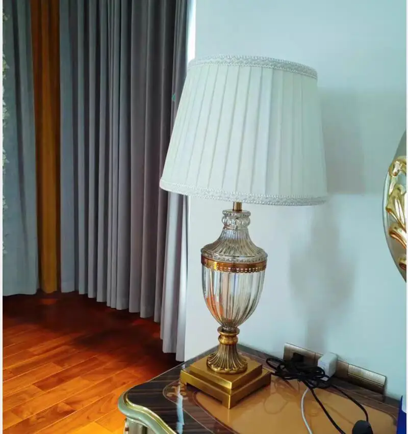 European Deco Table Lamp Copper Color Bedroom Bedside Lamp Fashion Copper Color  Lamp D36cm H72cm Candle Style Decora Table Lamp