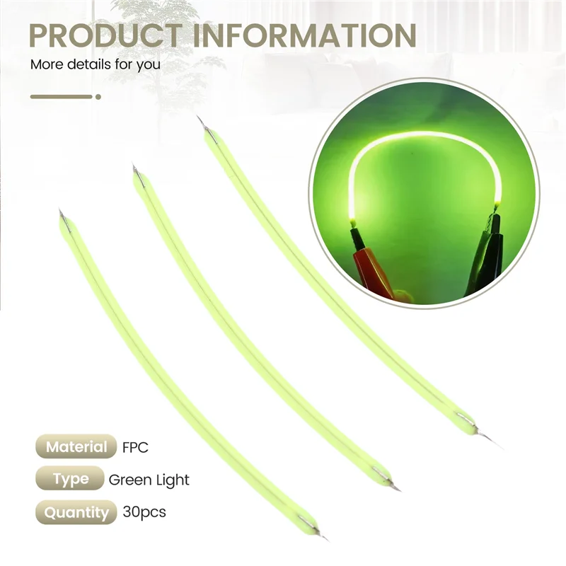 LICE-30PCS 3V Ultra Slim LED Filamento Flexível 60Mm Peças de Lâmpada Retro LED Diodo Filamento de Iluminação