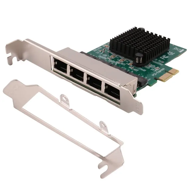 Efficient Network Cards Network/Ethernet/Lan Adapter PCI-E Network Card Realtek RJ45 Internet Ethernet Gigabit 4 Port Network Ca