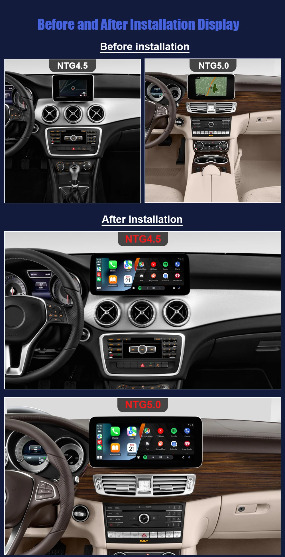 10.25“ Linux Autoradio For Mercedes Benz CLS Class W218 X218 2010-2018 Multimedia Player Wireless Carplay Android Auto BT GPS
