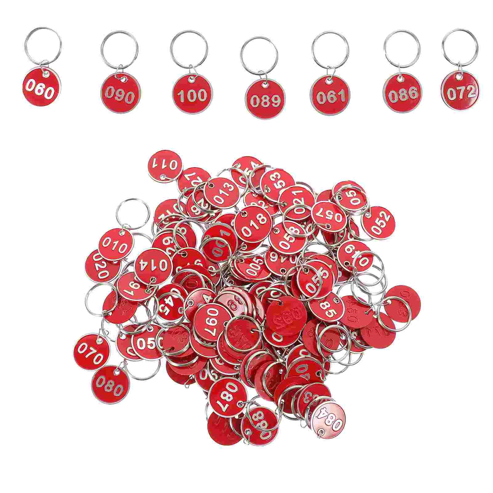 

100 Pcs Hand Sign Listing Number Plates Key Tags Markers Numbered Storage Ring Labels Metal Identifiers Keychain