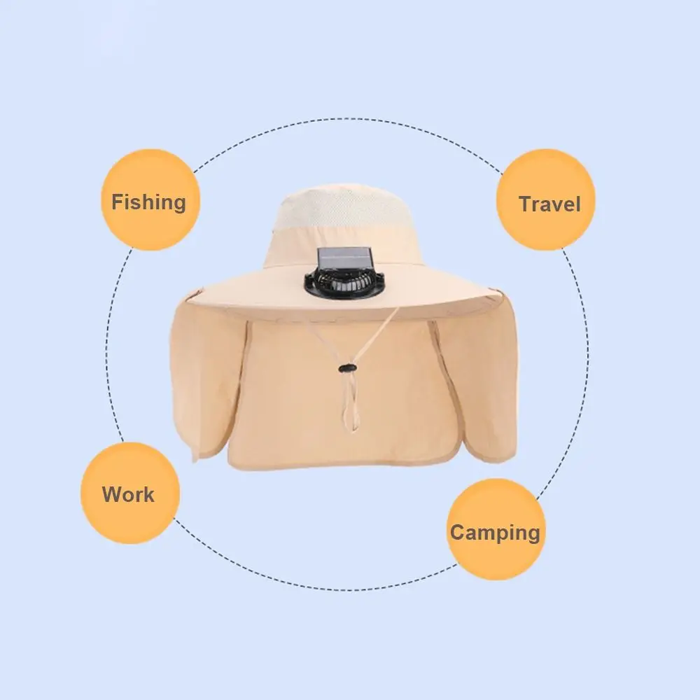 

Новая шляпа с солнечным вентилятором с широкими полями, быстросохнущая рыбацкая шляпа с зарядкой через USB, водонепроницаемая UPF50 + мужская шляпа от солнца, летняя