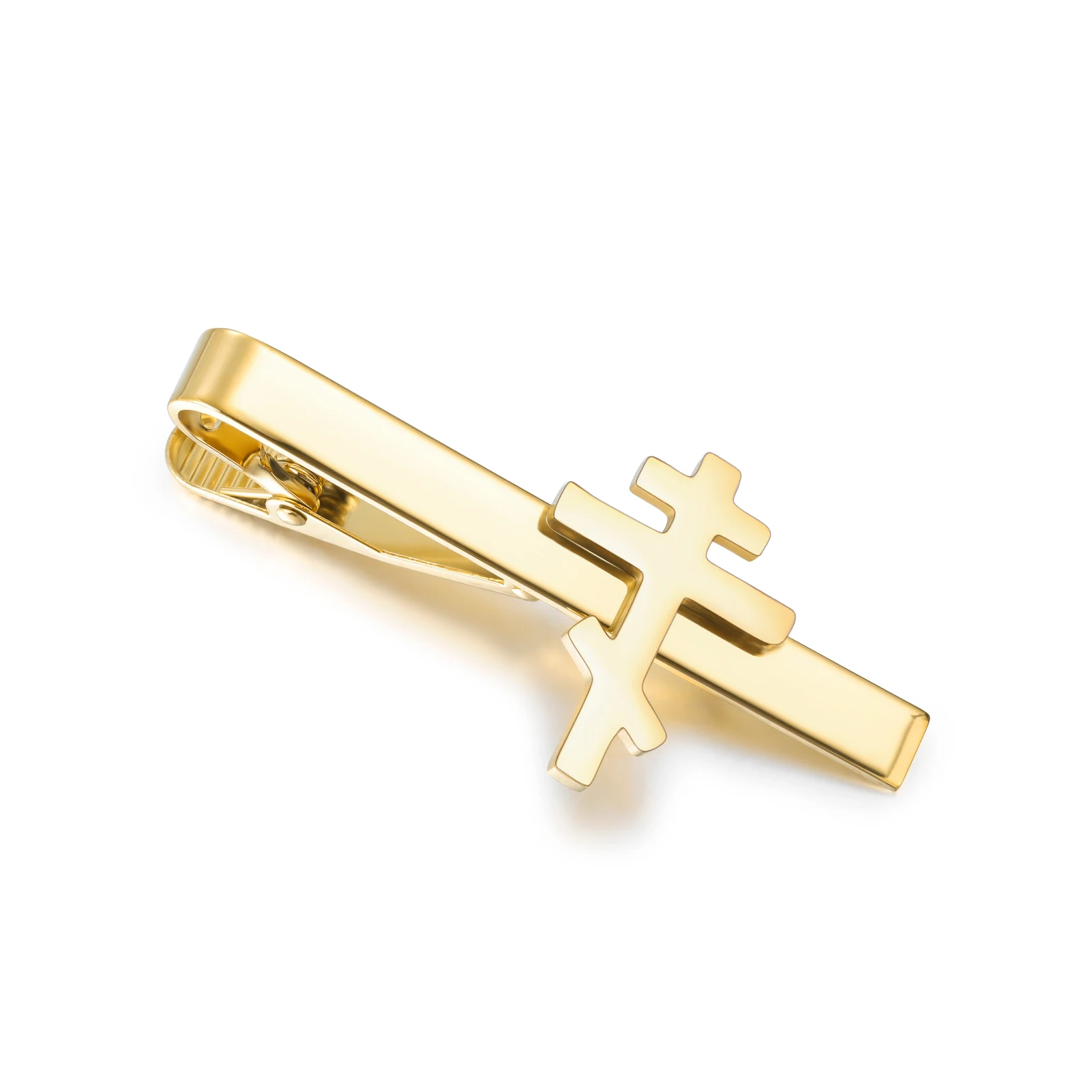 Vintage Orthodox Cross Tie Clip Russian Orthodox Crucifix Eastern Church Cross Suit Tie Accessories Stainless Steel Jewelry
