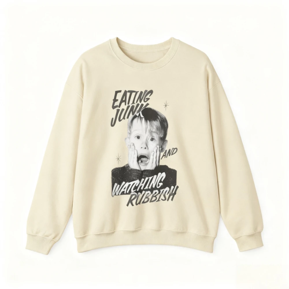 Забавный свитшот «Едание мусора и наблюдение с муравьем» Кевин, пуловер с принтом фильмов 90-х годов, рождественские фильмы 90-х годов, топы для мужчин и женщин, одежда