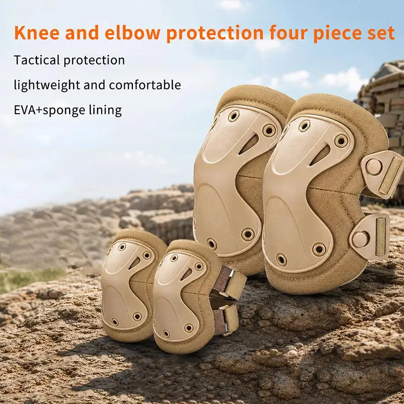 Shockproof Knee Elbow Pads Set Comfortable Non-Slip Protective Gear for Mountaineering Cycling Motorcycle Sports