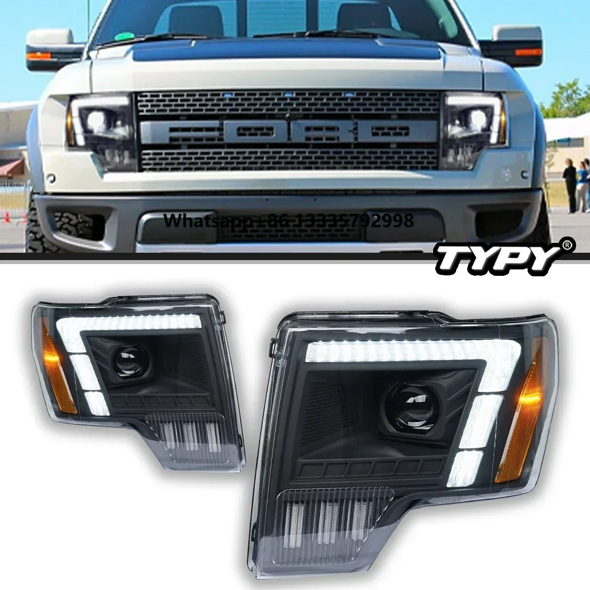 

TYPY Car Lights Headlight LED Projetor Head Lamp Daytime Running Light Automotive Accessories for Ford F150 2007-2014