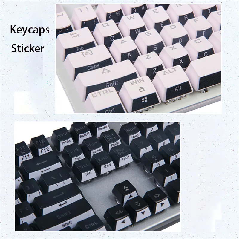 Geen Gegraveerd Leeg Keycaps Stickers Aanpassen Gamer Mechanische Toetsenbord Kant Gegraveerd Engels Brief Type Sticker Clear Key Cap