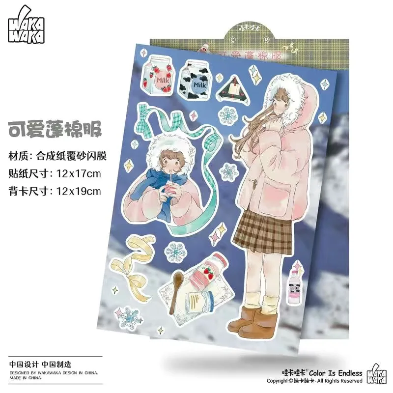 Lovely girl stickers character animation hand account sticker