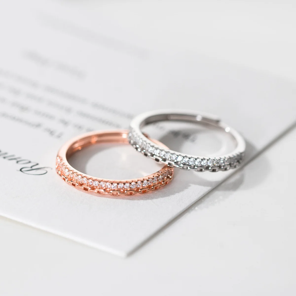 

925 Sterling Silver Zircon Stackable Adjustable Rings For Women Ladies Elegant Luxury Jewelry Wholesale Accessories Argent 925