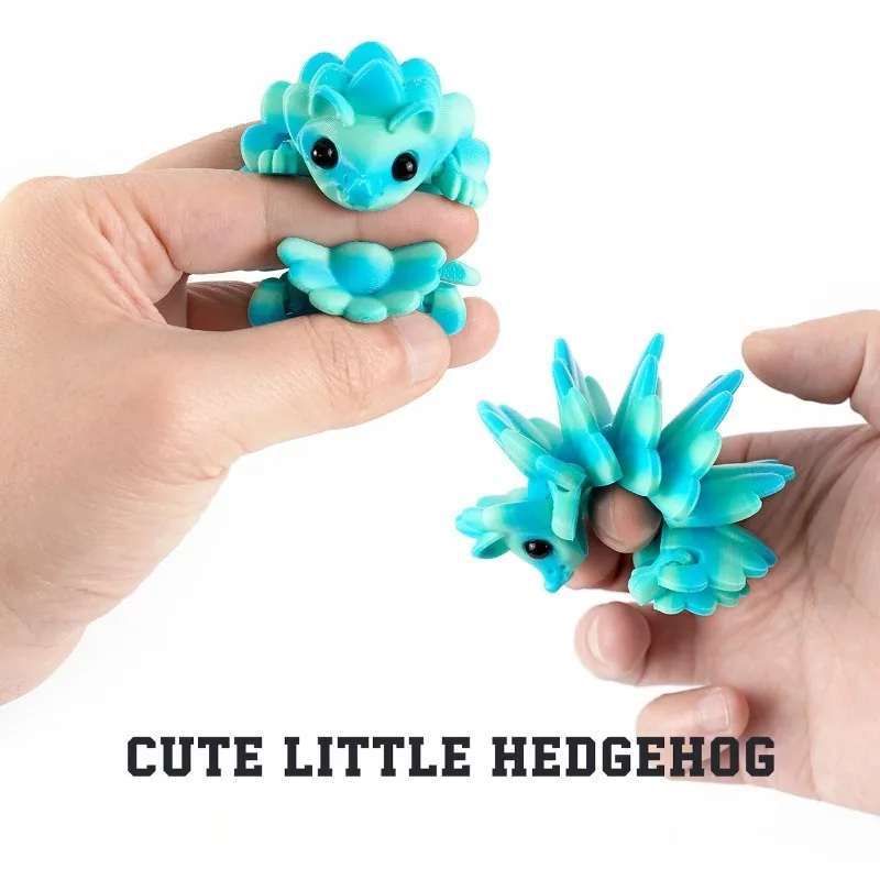 3D 인쇄 귀여운 고슴도치 피규어 모델 공동 이동식 재미 인형 장난감 홈 오피스 데스크탑 장식 장식 공예 어린이 선물