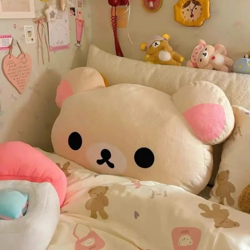 Cute Rilakkuma Plush Warm Hand Pillow Cartoon Bear Peluche Stuffed Toy Soft Cushion Birthday Gift