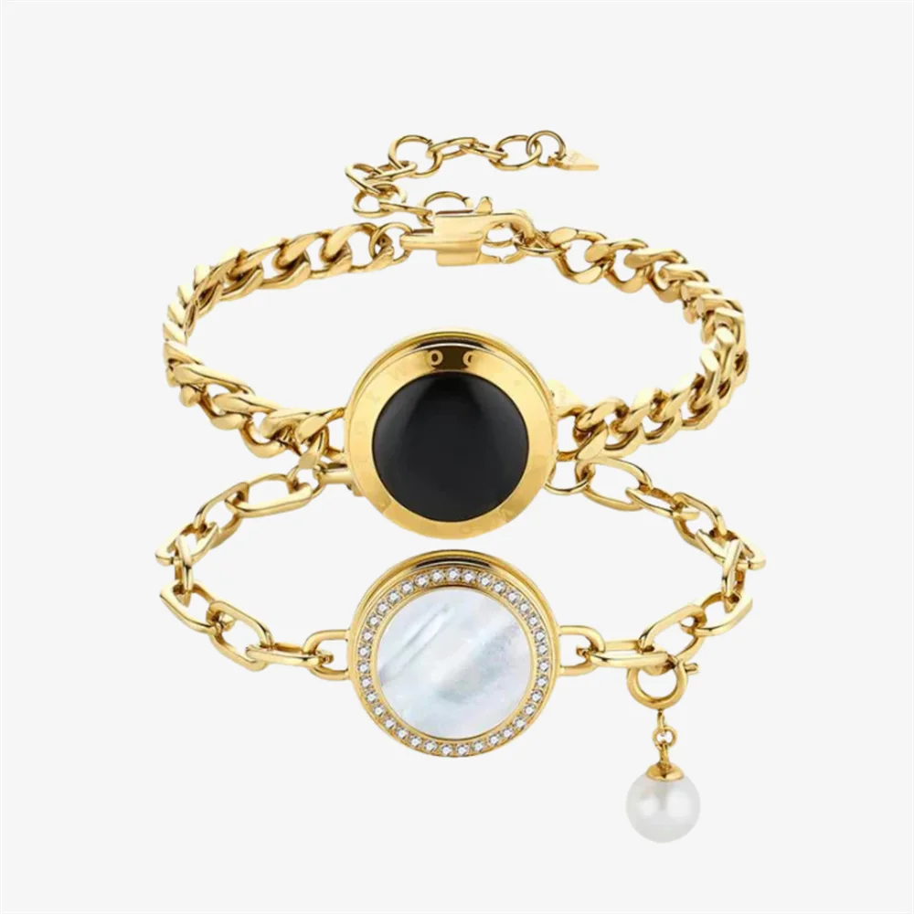 TOTWOO Touch Bracelets for Couples, Vibration & Light up for Love Couples Long Distance Relationship Gifts for Girlfriend