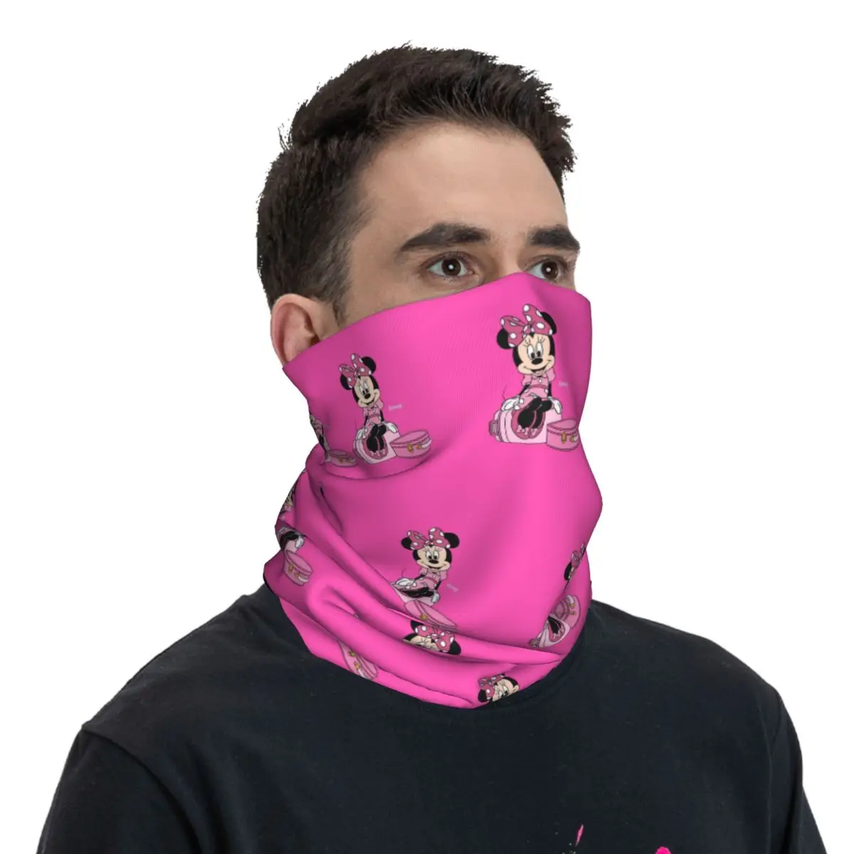 Bandana personalizada de Mickey Mouse Minnie, polaina para el cuello, bufanda para la cara a prueba de viento, cubierta para mujeres y hombres, gorros de dibujos animados, pasamontañas de tubo