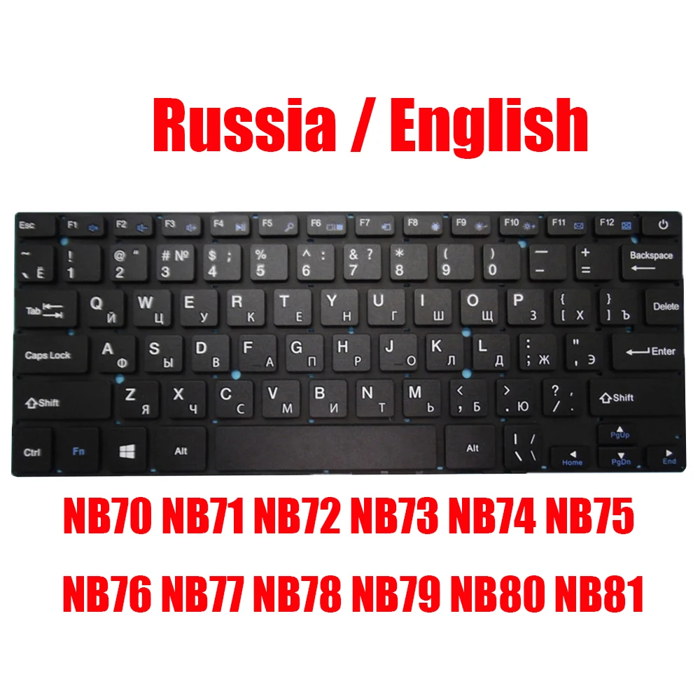 

RU US Laptop Keyboard For Irbis NB70 NB71 NB72 NB73 NB74 NB75 NB76 NB77 NB78 NB79 NB80 NB81 Russia English Black Without Frame