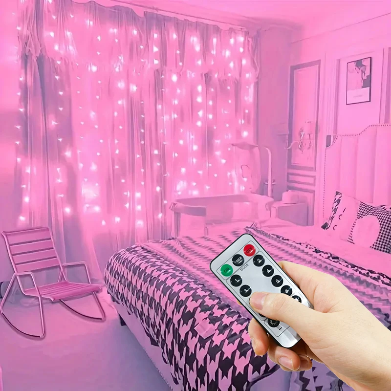 

Curtain LED String Lights Garland USB Powered Festoon Remote Control Fairy Garland Lights Christmas Decoration for Bedroom Home
